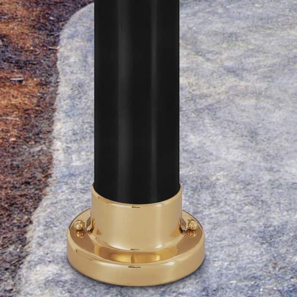 Cordelia Lighting 4.75 in. Round Polished Brass Pier Mount for Outdoor Post Lamps