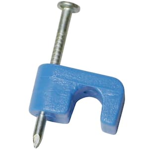 1/4 in. Polyethylene Clip-On Category 3 and 5 Data Cable Staple - Blue (100-Pack)