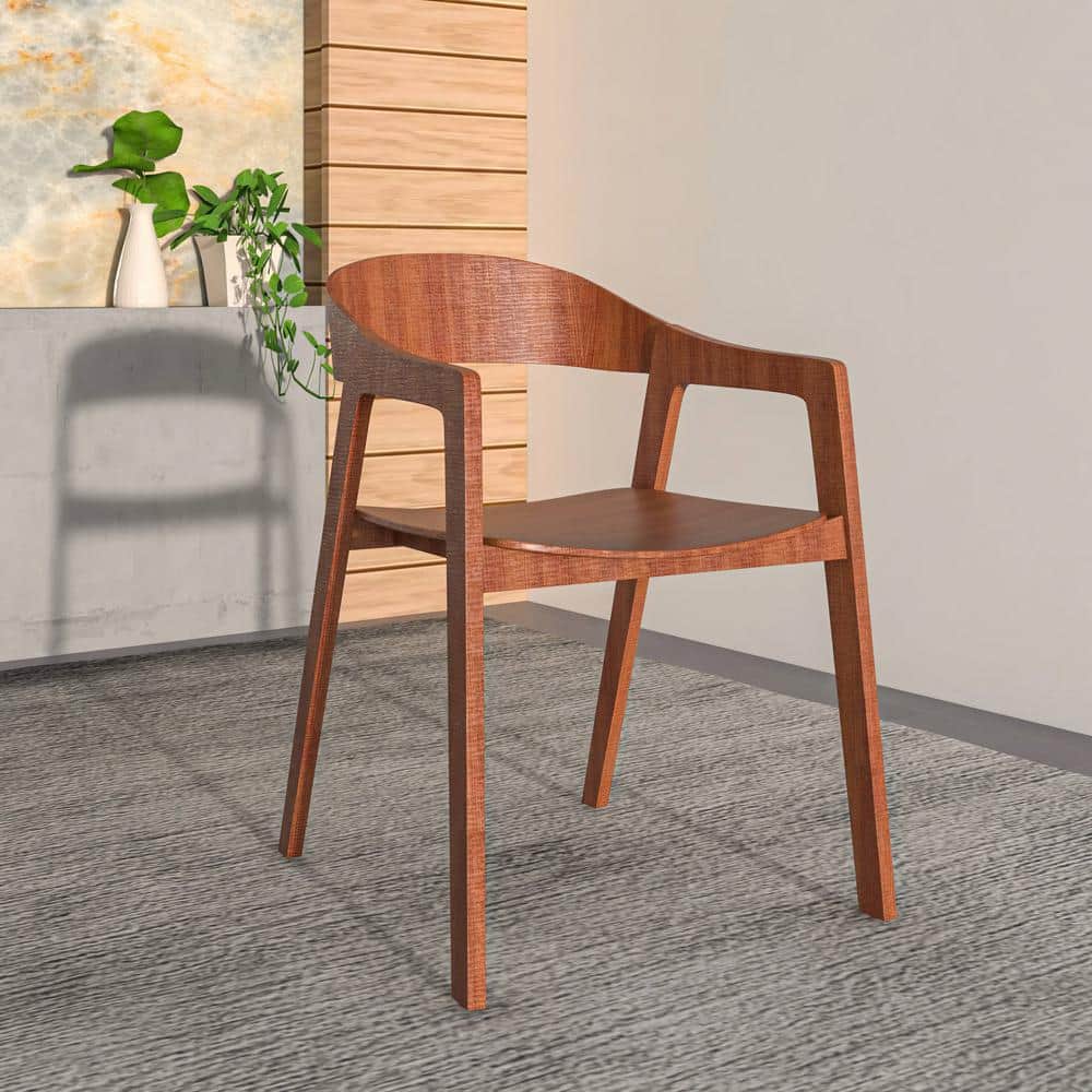 Leisuremod Rivo Modern Dining Chair in Oak Wood Contemporary