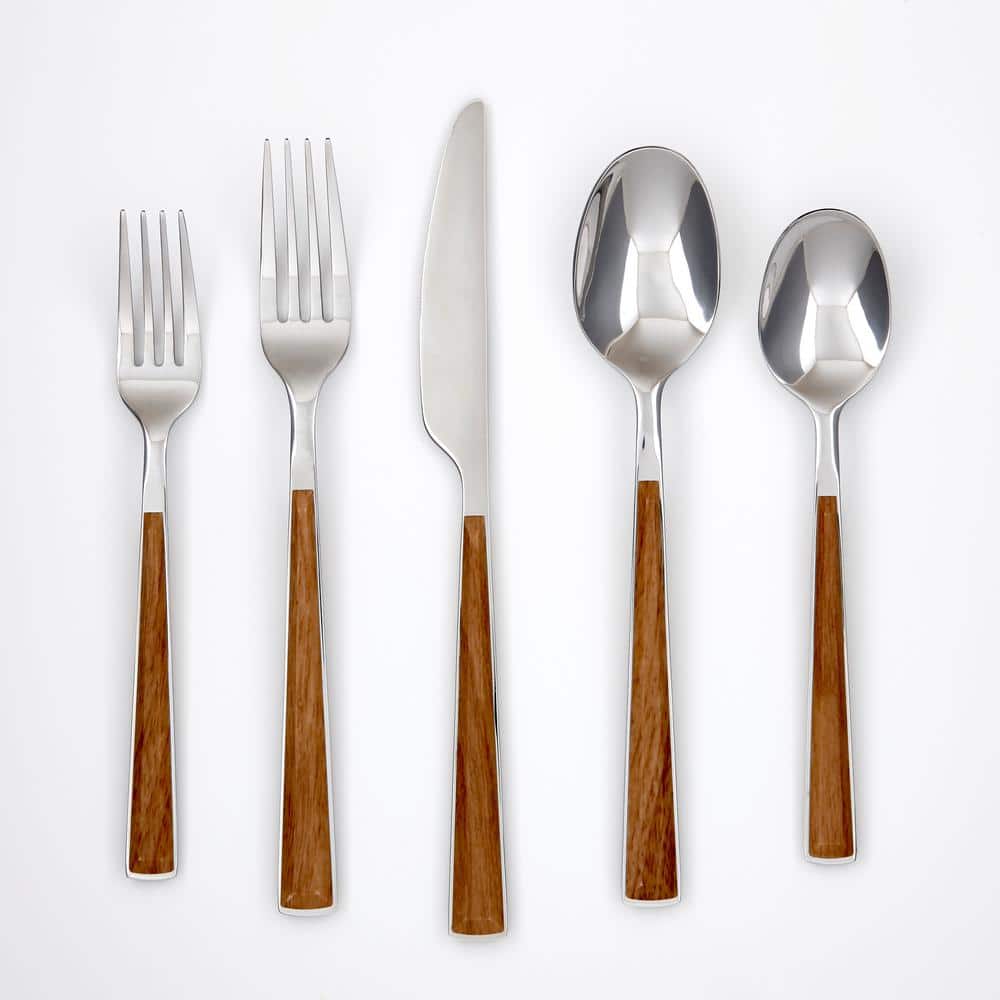 Esben 20-Piece Warm Brown Stainless Steel Flatware Set