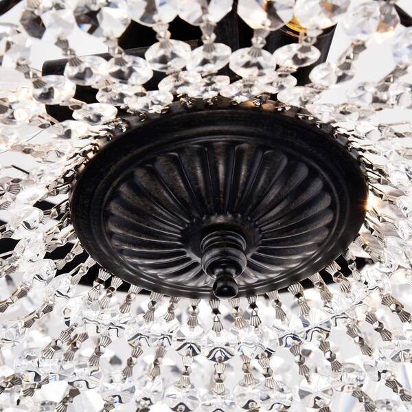 holy2943★ Jojospring Holly 11.8 in. 3-Light Antique Black Crystal