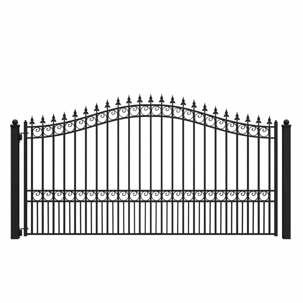 London Style 12 ft. x 6 ft. Black Steel Single Swing Driveway Fence Gate price history on PriceWatchPro