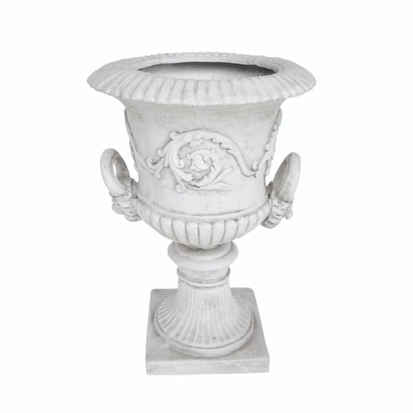 Noble House Adonis 18.75 in. Antique White Concrete Urn Planter