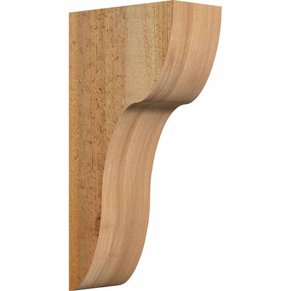 Ekena Millwork 4 in. x 8 in. x 16 in. Western Red Cedar Carmel Rough Sawn Corbel