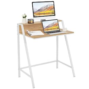 31 in. Rectangle Natural Wood Computer Desk