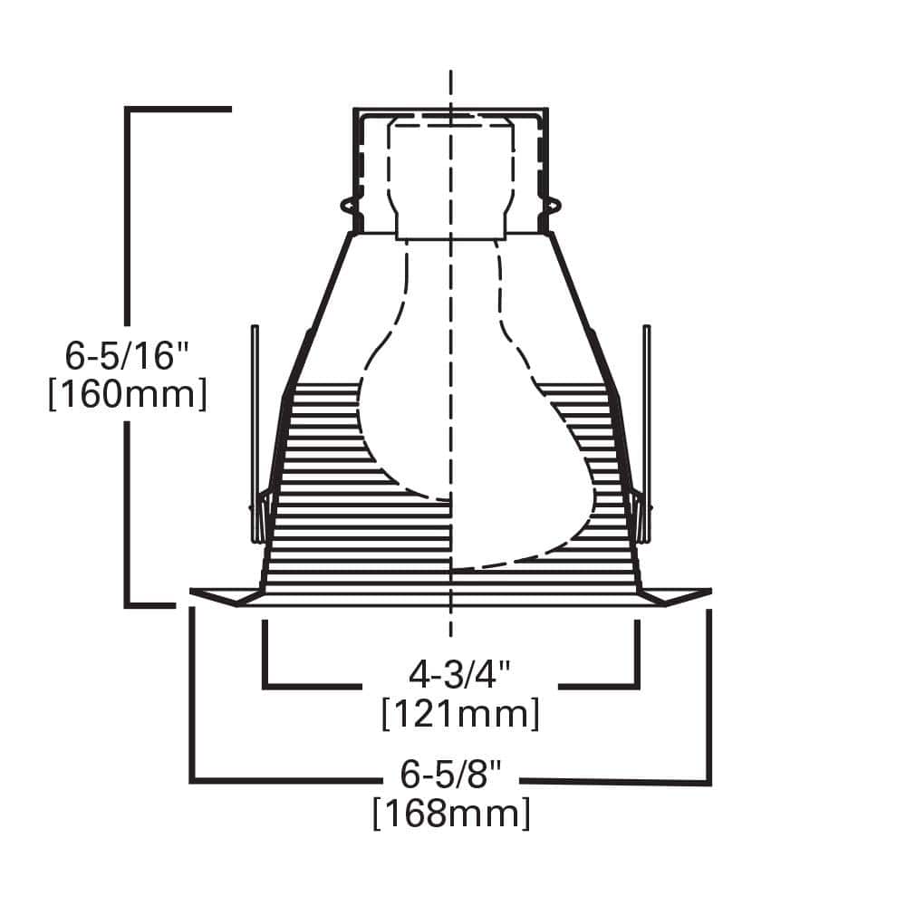 White 5-Inch Aluminum Recessed Baffle Trim