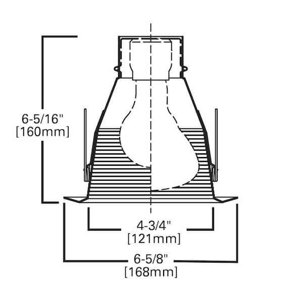 5 in. White Baffle Recessed Kit Downlighting White Trim