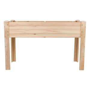 48 in W and 30 in H Cedar Elevated Raised Garden Bed Box Planter Indoor/Outdoor, Natural