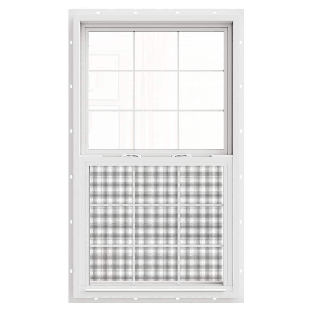 36 in. x 60 in. 62‑Series Single Hung Vinyl Window White Low‑E Double Glazed Tempered Glass with Grids price history on PriceWatchPro