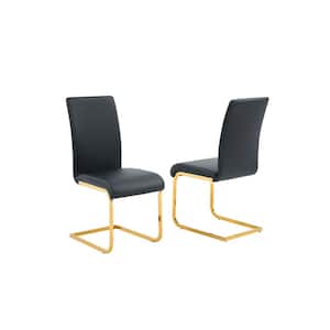 Trinity Black/Gold Modern Side Chairs (Set of 2)