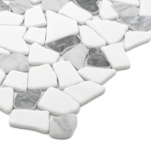 Pebble Mixed Gray 6 in. x 6 in. Recycled Glass Marble Looks Floor and Wall Mosaic Tile (0.25 sq. ft./Case)