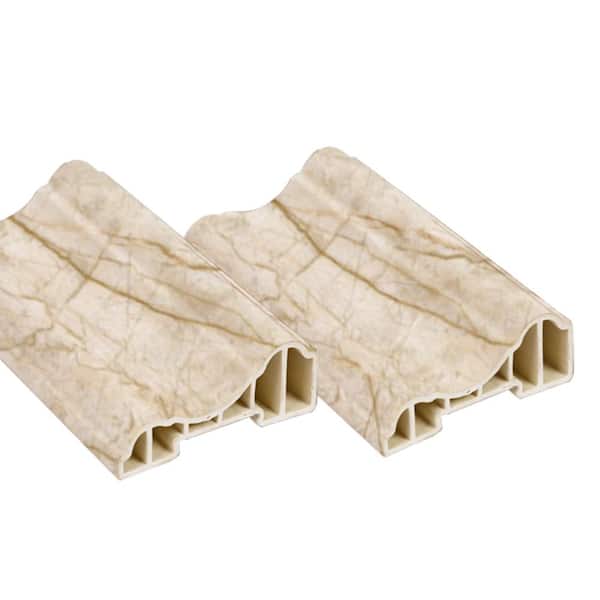 Wellco 2.3 in. x 4.9 ft. Gold Casing Molding Trim WPC Border Trim Strips for Doors and Windows, (2-Pack)