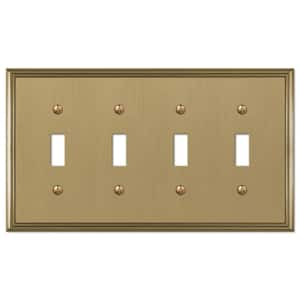 brass 4 gang light switch