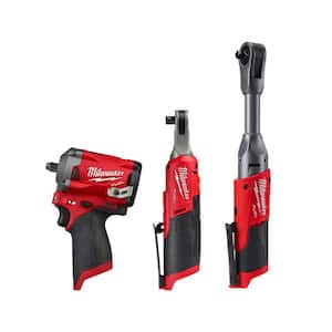 M12 FUEL 12V Li-Ion Cordless 3/8 in. Impact Wrench w/3/8 in. High Speed Ratchet and 3/8 in. Extended Reach Ratchet
