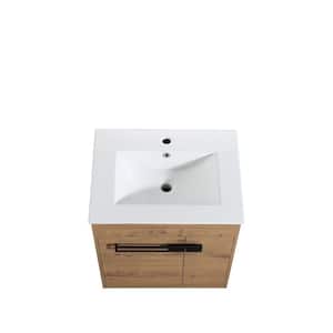 30 in. W x 18.3 in. D x 35 in. H Single Sink Freestanding Bath Vanity in Brown with White Ceramic Top