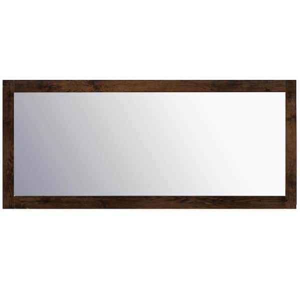 Eviva Sun 72 in. W x 30 in. H Framed Rectangular Bathroom Vanity Mirror in Rosewood