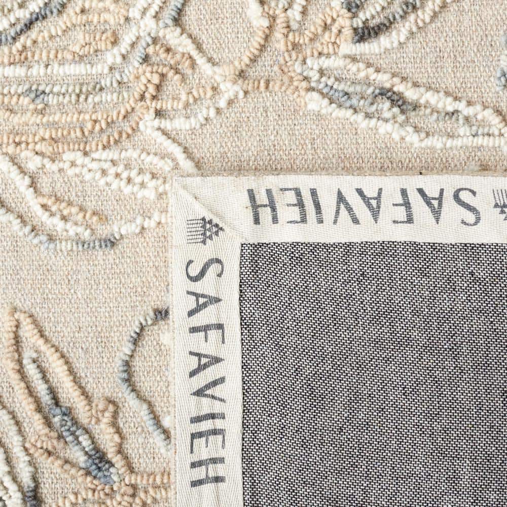 Gray Hand-Tufted Wool Floral 4' x 6' Area Rug