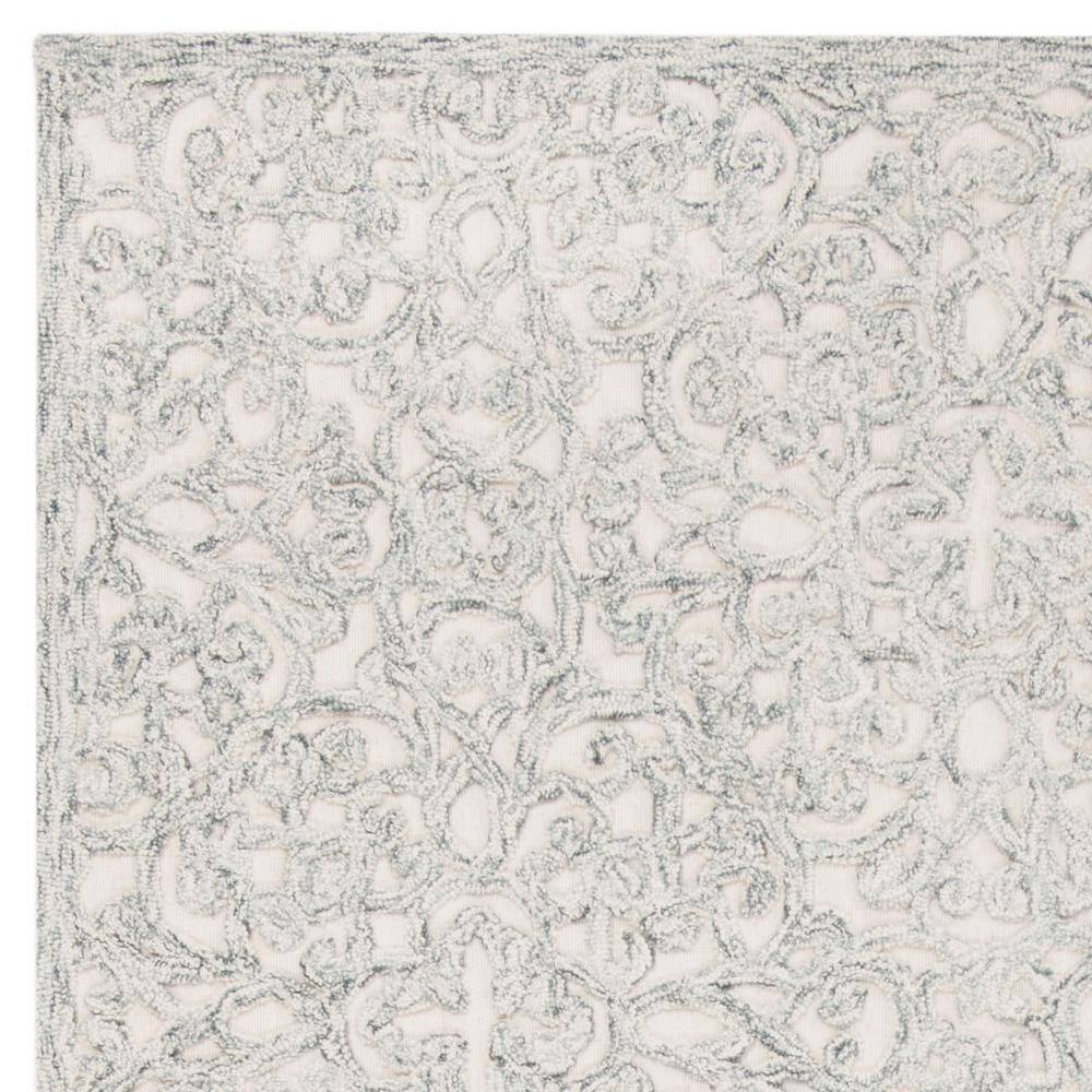 Charcoal & Ivory Hand-Tufted Wool Rug - 5' x 8'