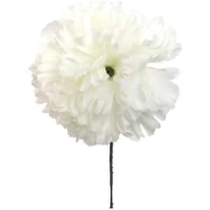 4.25" White Indoor/Outdoor Artificial Carnation Flower Pick, 100 Pack Home Decor, Floral Home by Artificial Flowers