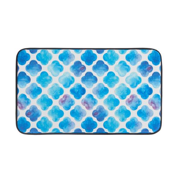 Chef Gear Watercolor Clover 18 in. x 30 in. Anti-Fatigue Faux Leather Kitchen Mat