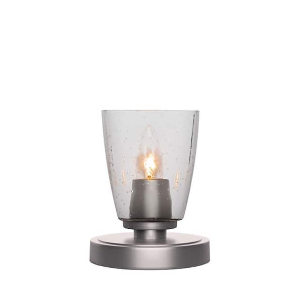 Unbranded Quincy 7 in. Graphite Accent Lamp with Glass Shade