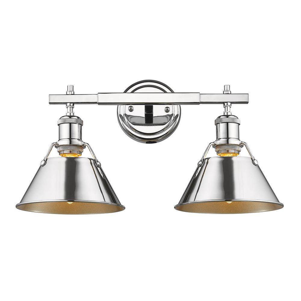 Chrome 2-Light Dimmable Bath Vanity Fixture