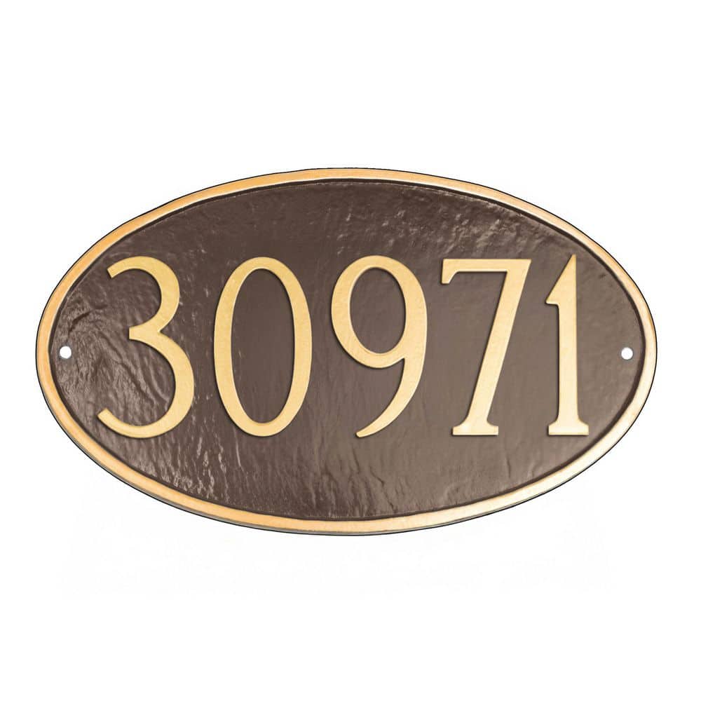 Classic Oval Small Address Sign Plaque - Chocolate/Gold price history on PriceWatchPro