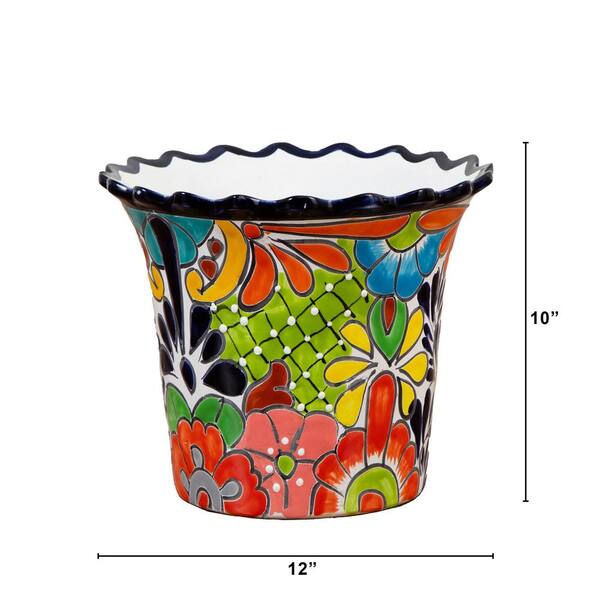 Nearly Natural 10 in. x 12 in. Handmade Mexican Talavera Ceramic