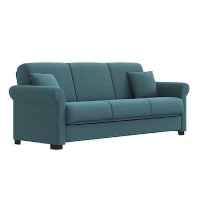 Erika Caribbean Blue Linen Convert-a-Couch