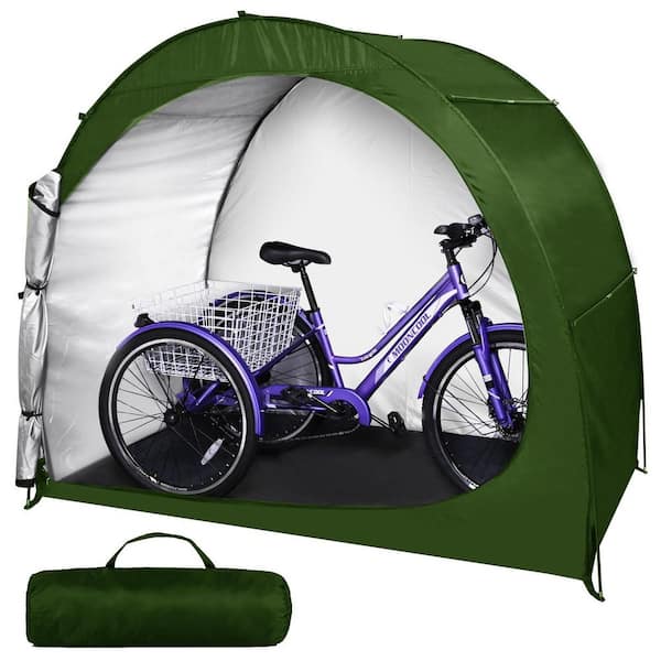 BOZTIY 63" L x 47.2" W x 78.8" H(100sq. ft.)Bike Storage Tent Waterproof Lawn Garden Shed Plastic Shed Outdoor Bike Cover