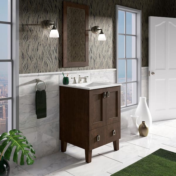 KOHLER Poplin 24 in. W x 22 in. D x 35 in. H Bathroom Vanity Cabinet without Top in Claret Suede