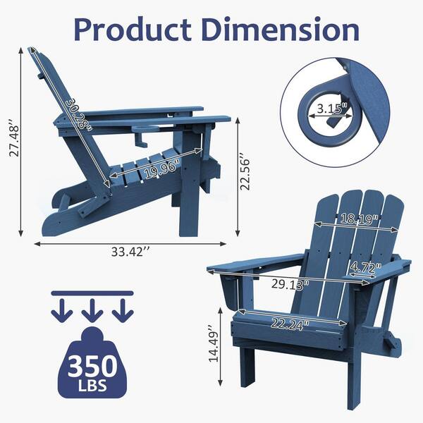 domi outdoor living Foldable HDPE Plastic Outdoor Adirondack Chair