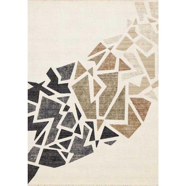Black 8 X 10 ft. Woven Abstract Rectangle Indoor Area Rug
