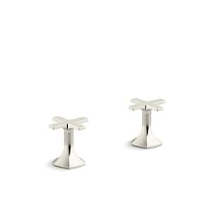 Occasion Deck-Mount Cross Bath Faucet Handles in Vibrant Polished Nickel
