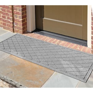 Weatherguard Pro Argyle Medium Gray 22 in. x 60 in. PET Polyester Indoor Outdoor Runner Door Mat