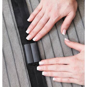 39 in. x 83 in. Hands Free Black Plastic Mesh Magnetic Screen Door