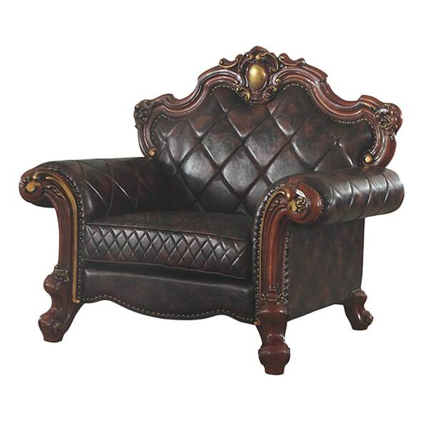 Acme Furniture Picardy Honey Oak and PU Armchair 58222 - The Home 