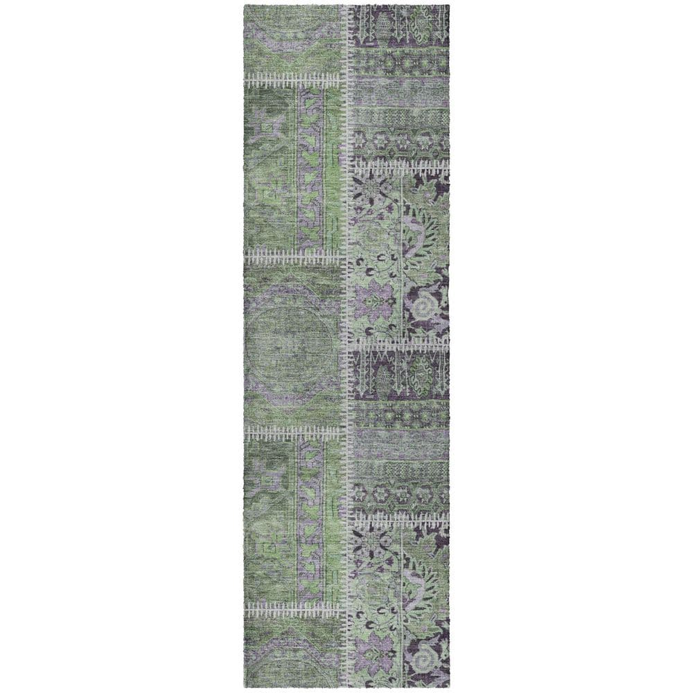 Dream Shag Premium Machine Washable Abstract ADS635 Green 2 ft. x 7 ft. Runner Rug price history on PriceWatchPro
