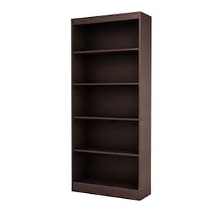 Axess 5-Shelf Bookcase in Chocolate