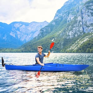 11.9 ft. Blue Single Sit-In Kayak Single Fishing Kayak Boat with Paddle and Detachable Rudder