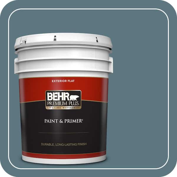 BEHR PREMIUM PLUS 5 gal. #530F-6 Heron Flat Exterior Paint & Primer