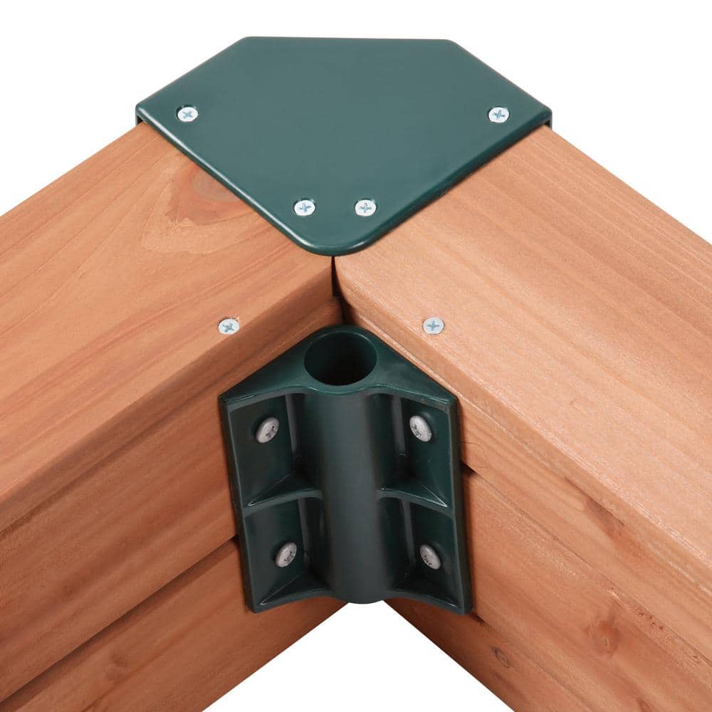 Cedar Wood Square Sandbox with Green Cover