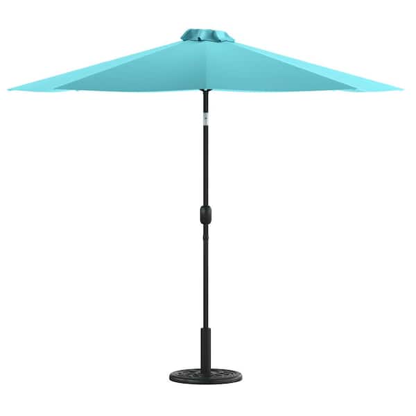 Carnegy Avenue Market 9 ft. Patio Umbrella in Teal