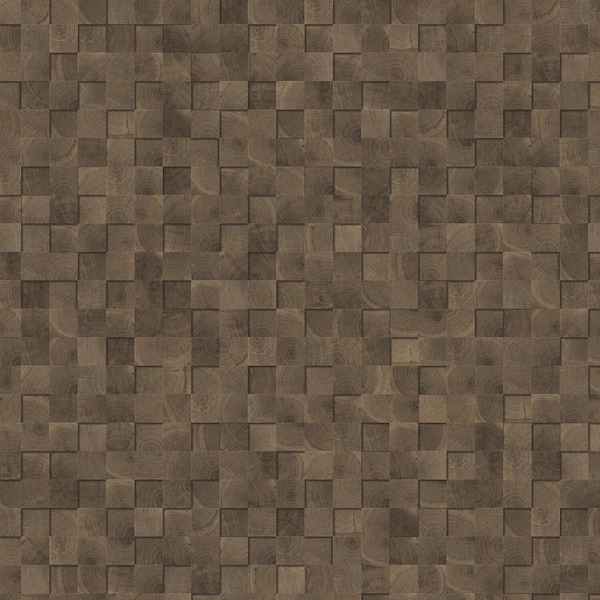 Lucida USA (Sample) FabCore Faded Block Brown Patterned Look 28-mil Water Resistant Glue Down Vinyl Tile