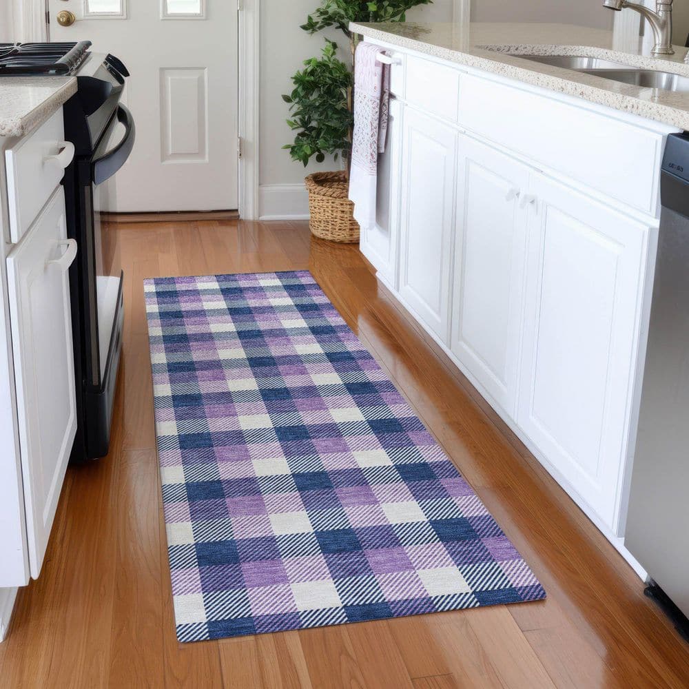Mayfield Premium Machine Washable Abstract AMF1053 Navy 2 ft. 3 in. x 7 ft. 6 in. Runner Rug price history on PriceWatchPro
