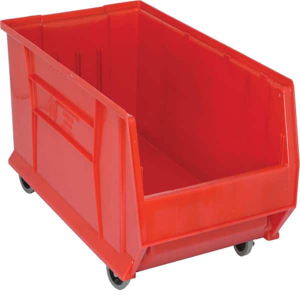QUANTUM STORAGE SYSTEMS 30 in. Quantum Hulk Mobile 24 Gal. Storage Tote in Red (1-Pack)