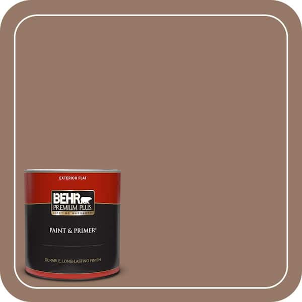 BEHR PREMIUM PLUS 1 qt. #BXC-73 True Walnut Flat Exterior Paint & Primer