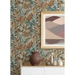 Spice Feuilles Vinyl Peel and Stick Removable Wallpaper