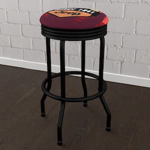 Jeep Sunset Mountain 29 in. Red Backless Metal Bar Stool with Vinyl Seat