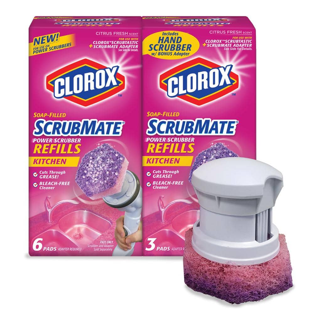 Clorox ScrubMate Handheld Kitchen Scrubber Combo Pack - Includes 9 Bleach-F
